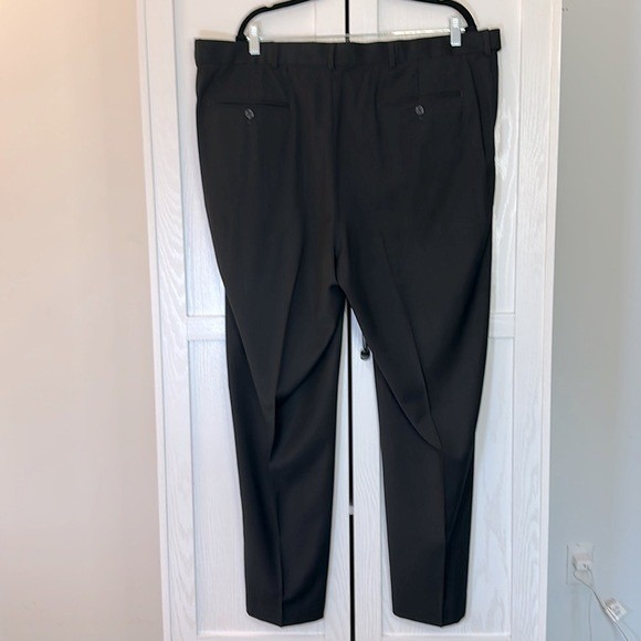 Land's End Traditional Fit Comfort Waist Pleated Front Navy Dress Pants 42 - Picture 3 of 7